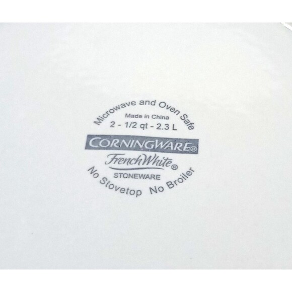 CorningWare 2.5 Qt Round Casserole Dish French White - Picture 4 of 4